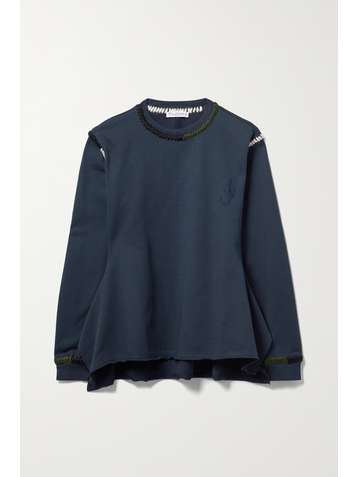 JW ANDERSON Asymmetrisches Sweatshirt aus Baumwoll-Jersey mit Stickereien