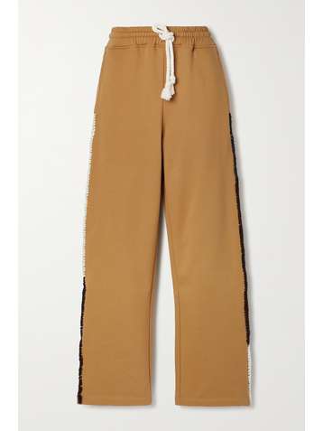 JW ANDERSON Embroidered cotton-jersey track pants