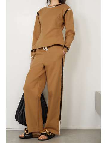 JW ANDERSON Embroidered cotton-jersey track pants