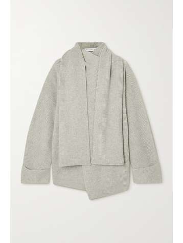 JW ANDERSON Oversized draped ribbed alpaca and yak-blend cardigan