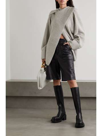JW ANDERSON Oversized draped ribbed alpaca and yak-blend cardigan