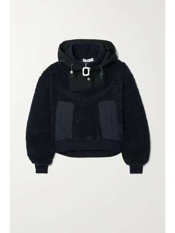JW ANDERSON Verkürzter Hoodie aus einer Baumwollmischung und recyceltem Shearling-Imitat