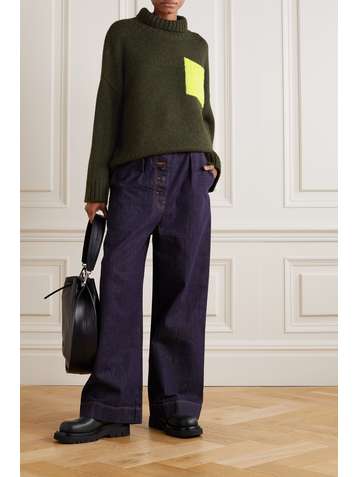JW ANDERSON Two-tone merino wool turtleneck sweater