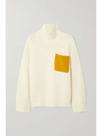 JW ANDERSON Two-tone merino wool turtleneck sweater