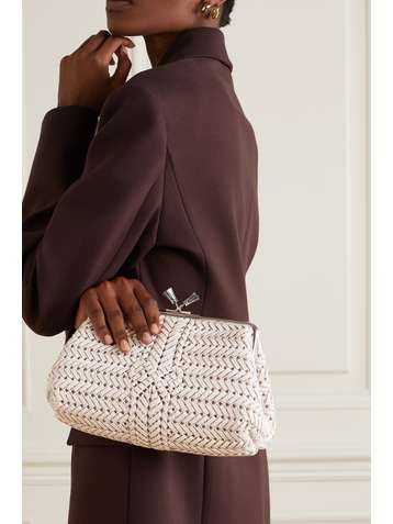 ANYA HINDMARCH Maud woven leather clutch