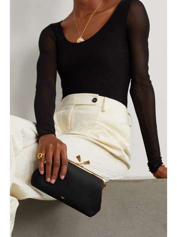 ANYA HINDMARCH + NET SUSTAIN Maud recycled satin clutch