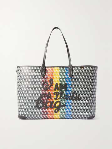 ANYA HINDMARCH + NET SUSTAIN I Am A Plastic Bag large leather-trimmed printed coated-canvas tote
