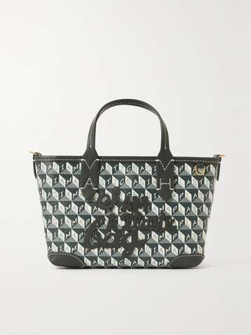 ANYA HINDMARCH + NET SUSTAIN I Am A Plastic Bag mini leather-trimmed printed coated-canvas tote