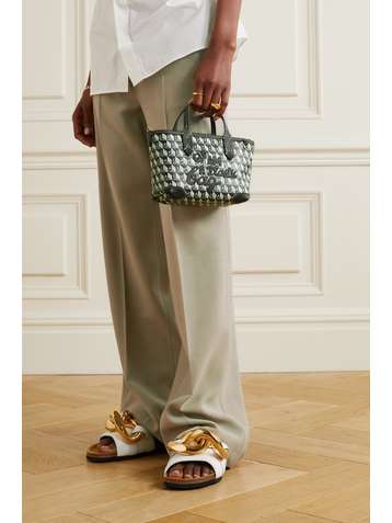 ANYA HINDMARCH + NET SUSTAIN I Am A Plastic Bag mini leather-trimmed printed coated-canvas tote