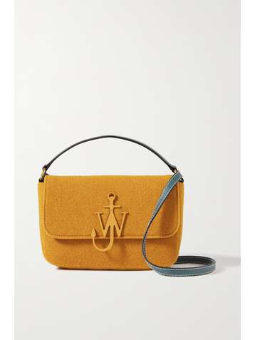 JW ANDERSON Anchor Midi leather-trimmed felt shoulder bag