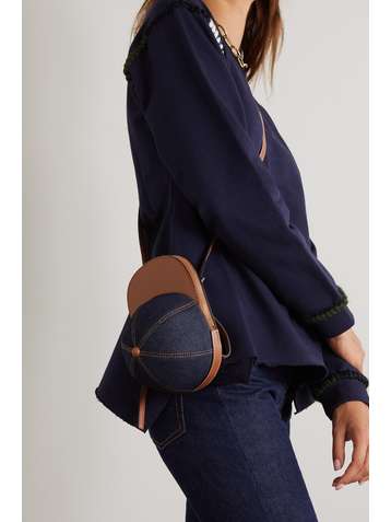 JW ANDERSON Cap denim and leather shoulder bag