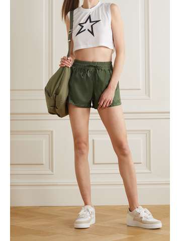 PERFECT MOMENT Jersey-trimmed shell shorts