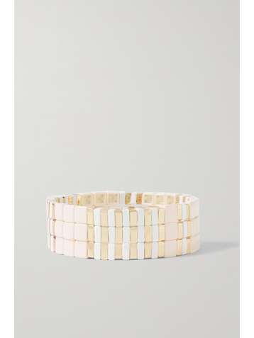 ROXANNE ASSOULIN Lot de trois bracelets en émail et métal doré Triple Creme