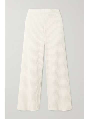 VINCE Cropped ribbed-knit wide-leg pants