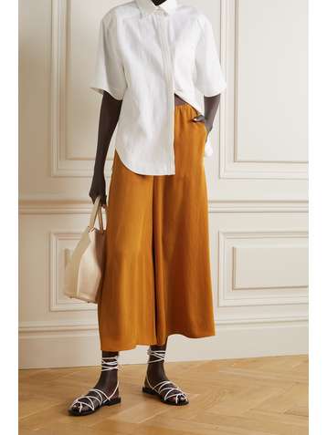 VINCE Pantalon large raccourci en serge