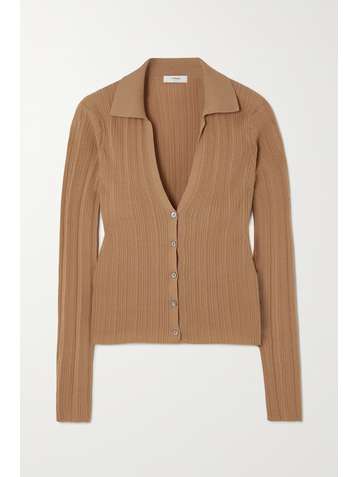 VINCE Cardigan en coton côtelé