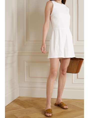 VINCE Linen-blend playsuit