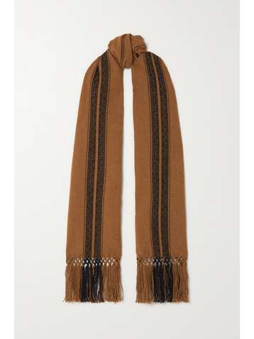ÀCHEVAL PAMPA Fringed llama and wool-blend jacquard scarf