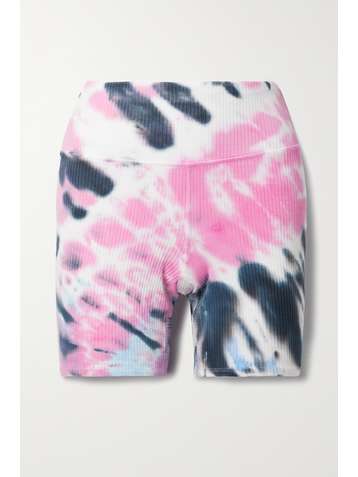 WSLY Rivington tie-dyed ribbed stretch-modal jersey shorts