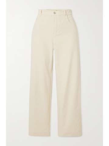 LORO PIANA Cropped stretch-cotton gabardine wide-leg pants