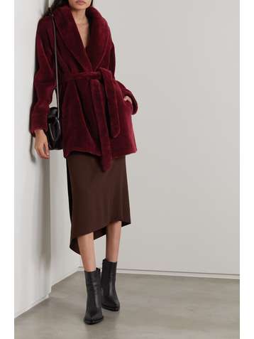 LORO PIANA Reversible belted shearling coat
