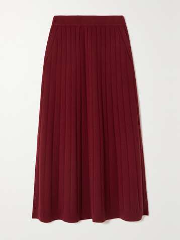 LORO PIANA Ribbed cashmere skirt