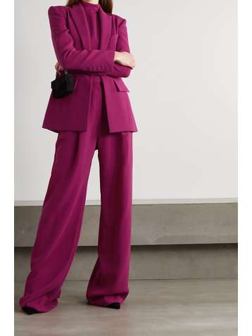 ALEX PERRY Hale pleated crepe wide-leg pants