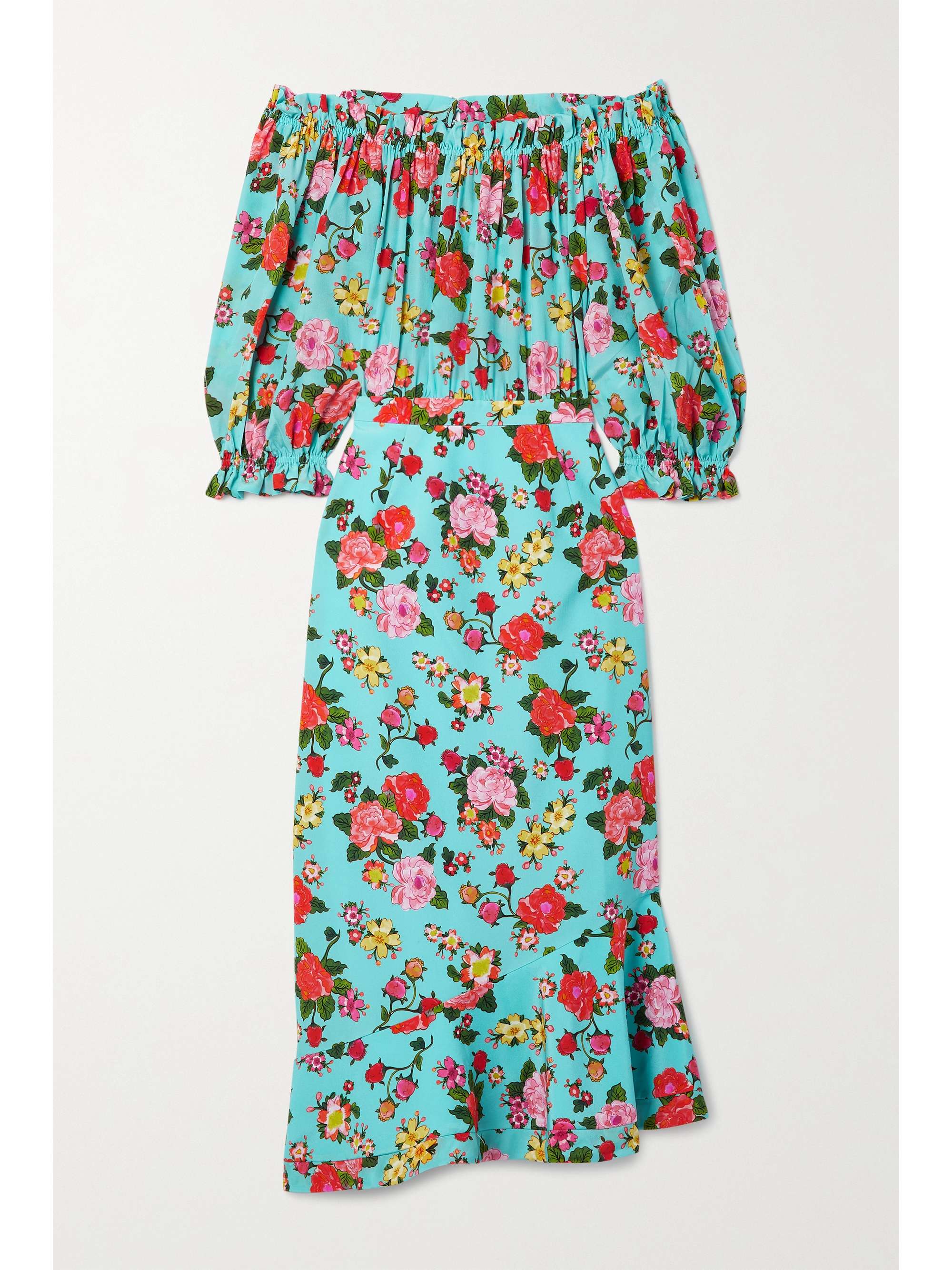 silk crepe de chine midi dress | SALONI 