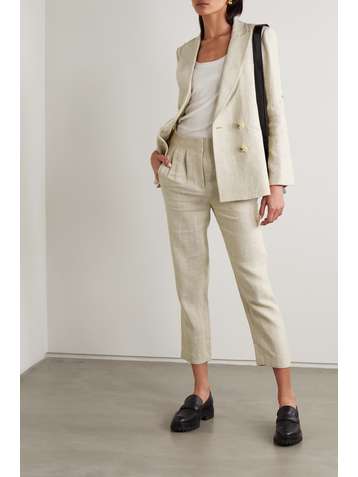 VERONICA BEARD Pantalon slim en serge de lin à plis Zeenat