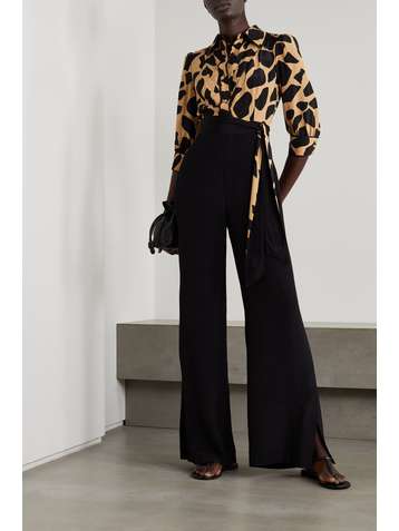 DIANE VON FURSTENBERG Blake Jumpsuit aus Crêpe mit Print und Wickeleffekt