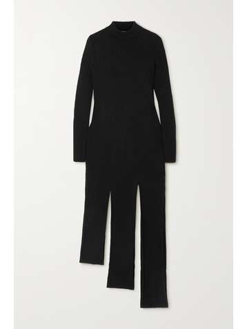 BOTTEGA VENETA Cutout ribbed wool-blend midi dress