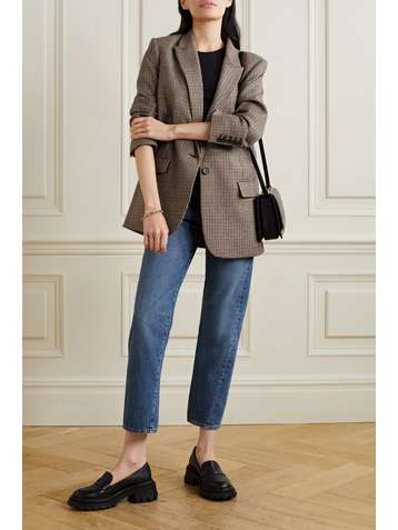 NILI LOTAN Diane houndstooth wool-blend blazer