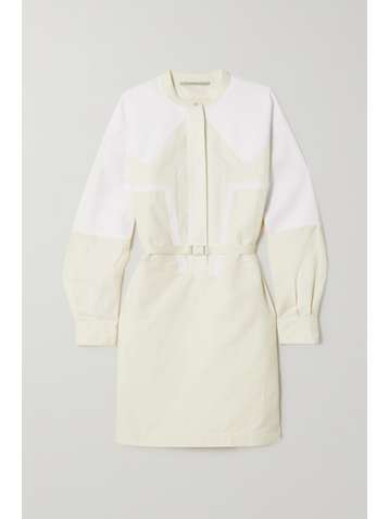 STELLA MCCARTNEY Liana belted paneled poplin mini dress