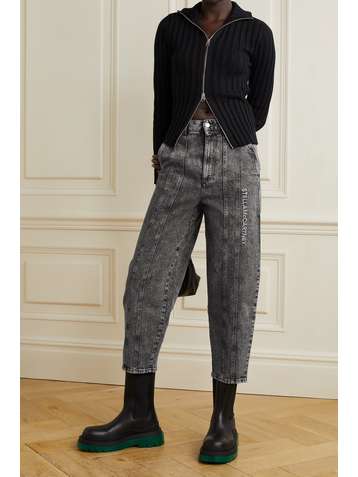 STELLA MCCARTNEY + NET SUSTAIN embroidered organic mid-rise boyfriend jeans