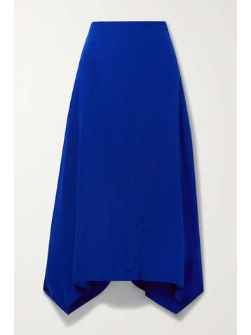STELLA MCCARTNEY Naya asymmetric silk-crepe midi skirt