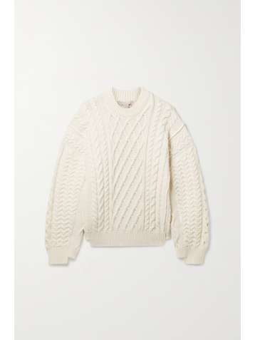 STELLA MCCARTNEY + NET SUSTAIN oversized cable-knit organic cotton-blend sweater