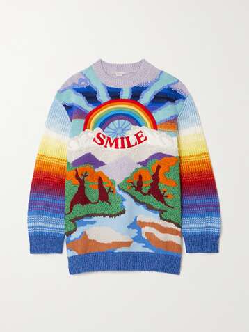 STELLA MCCARTNEY Kind intarsia wool and cotton-blend sweater
