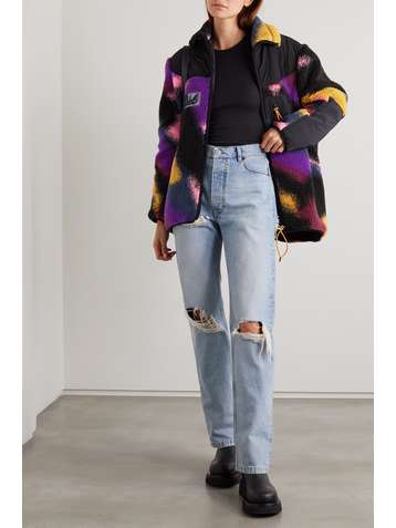 STELLA MCCARTNEY Marley shell-trimmed printed recycled fleece jacket