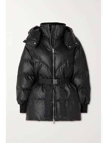 STELLA MCCARTNEY Kayla belted hooded quilted vegetarian leather coat
