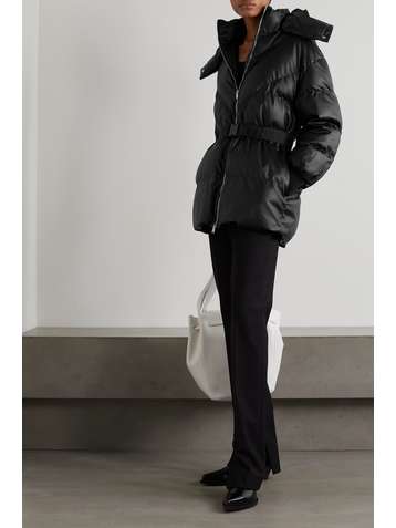 STELLA MCCARTNEY Kayla belted hooded quilted vegetarian leather coat