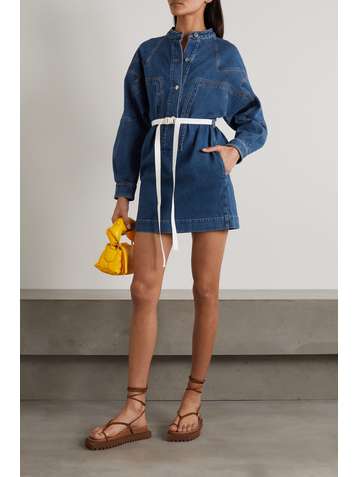 STELLA MCCARTNEY Belted organic denim mini dress