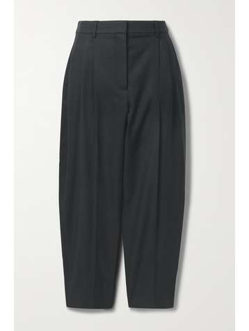 STELLA MCCARTNEY Dawson pleated herringbone wool-blend tapered pants