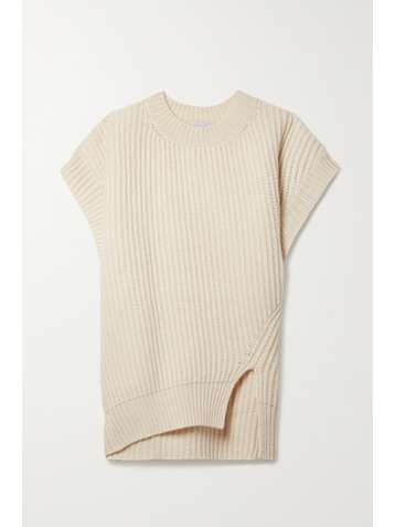 STELLA MCCARTNEY + NET SUSTAIN ribbed recycled cashmere and wool-blend sweater