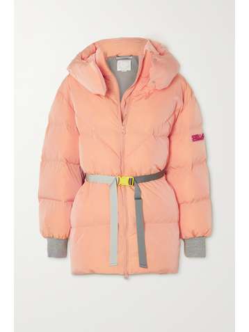 STELLA MCCARTNEY Kayla belted hooded quilted shell coat