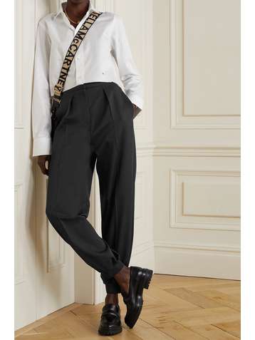 STELLA MCCARTNEY Nicole pleated wool-twill tapered pants