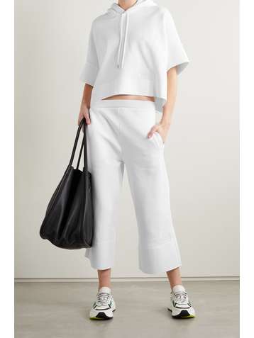 STELLA MCCARTNEY + NET SUSTAIN oversized organic cotton-poplin and jersey hoodie