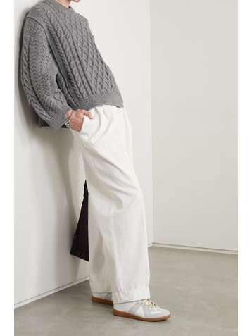 STELLA MCCARTNEY + NET SUSTAIN oversized cable-knit organic cotton-blend sweater