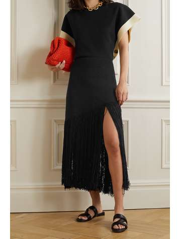 PROENZA SCHOULER Fringed cotton-blend midi skirt
