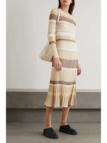 PROENZA SCHOULER Pull en mailles côtelées métallisées à rayures
