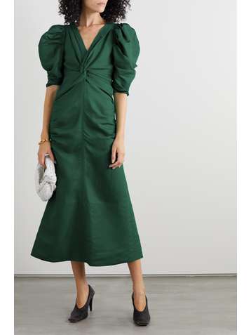 PROENZA SCHOULER Twist-front ruched twill dress